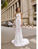 Halter Beaded Ivory Eyelash Lace Backless Wedding Dress